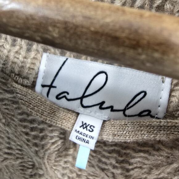 Anthropologie Sweater Womens XXS Brown Cardigan Wool Open Talula Basketweave - Picture 3 of 11